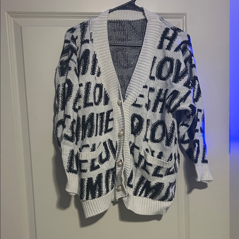 Stylish Black and White Women's Sweater